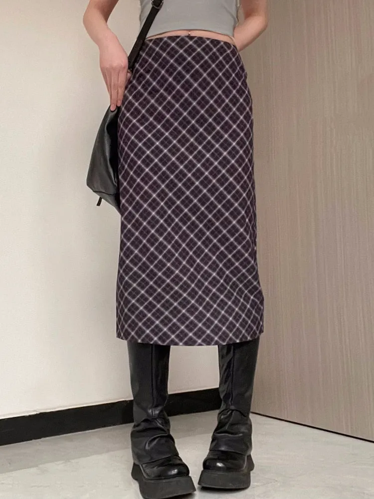 Straight High Rise Harajuku Midi Skirt