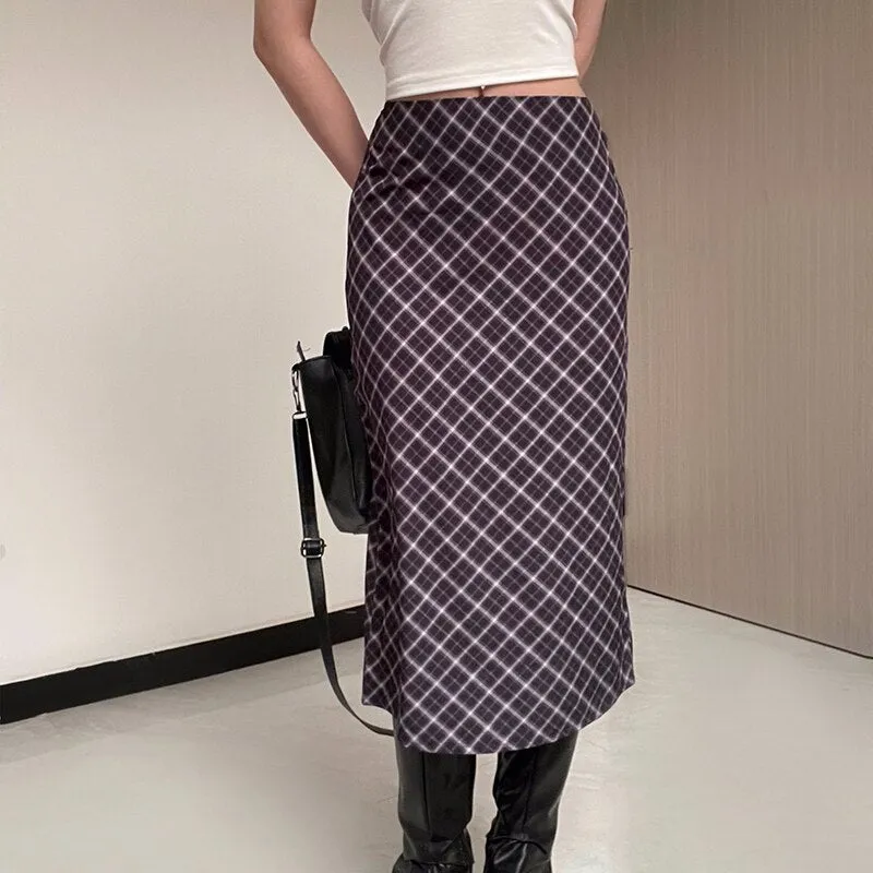 Straight High Rise Harajuku Midi Skirt