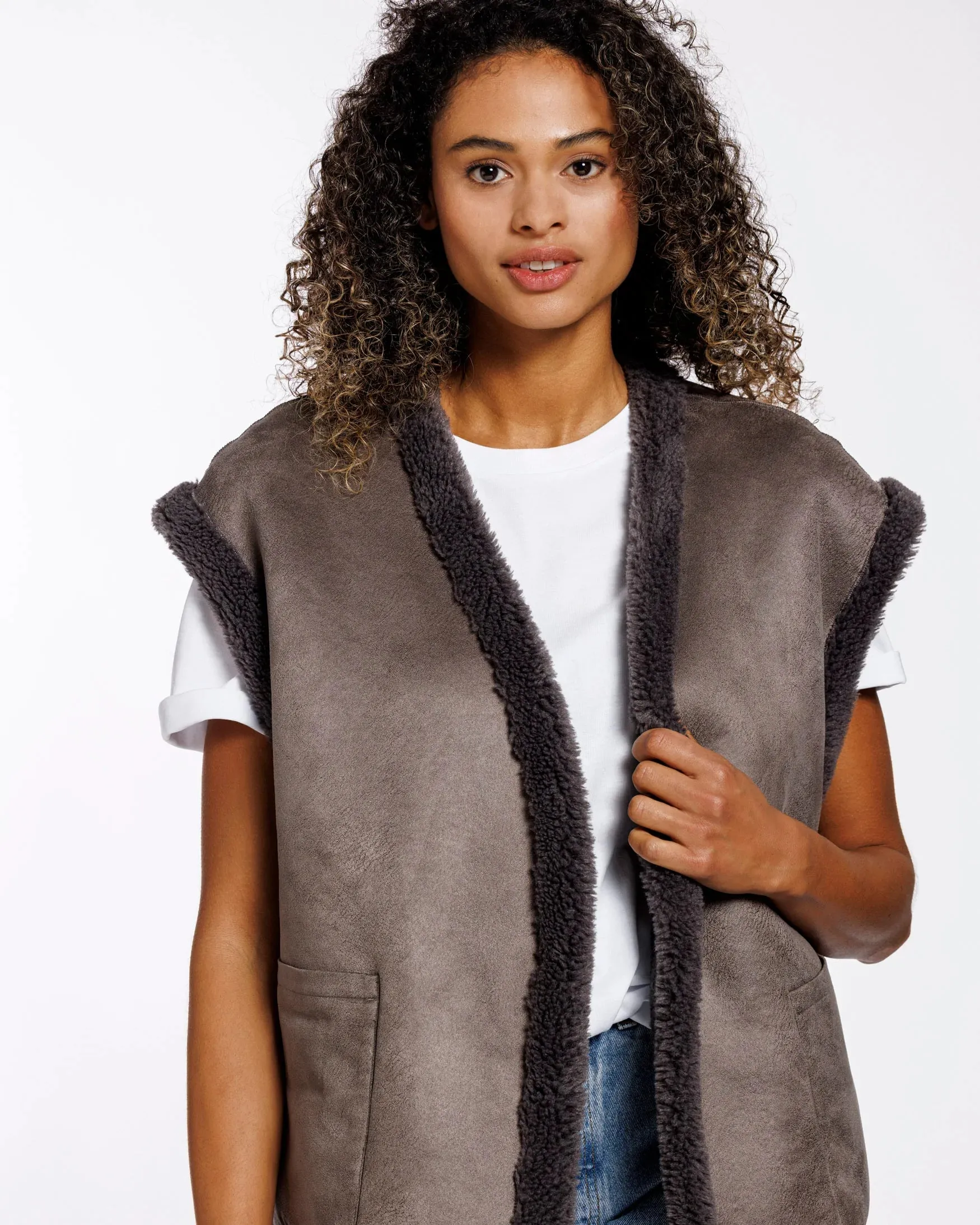 Tara reversable gilet - ash