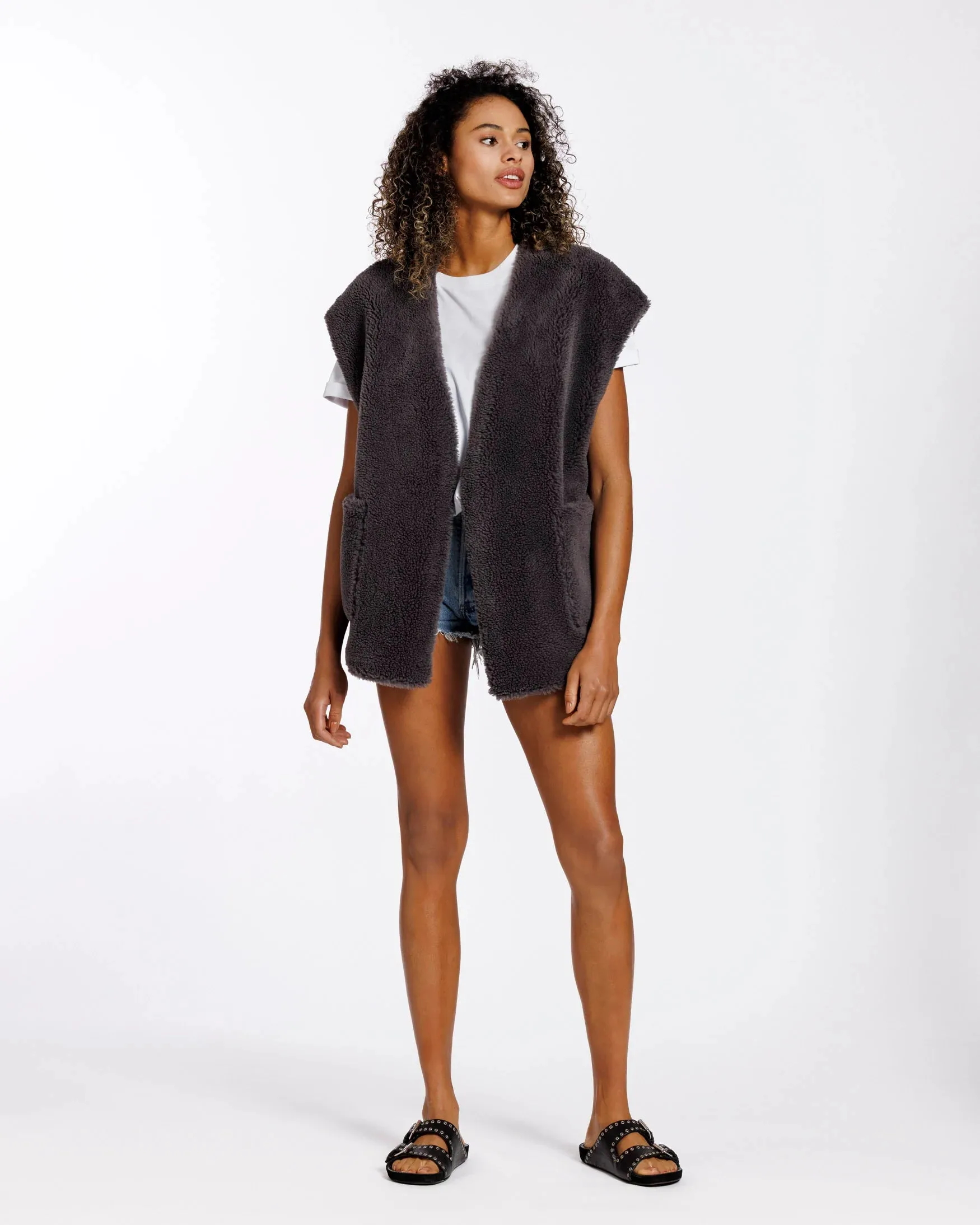 Tara reversable gilet - ash