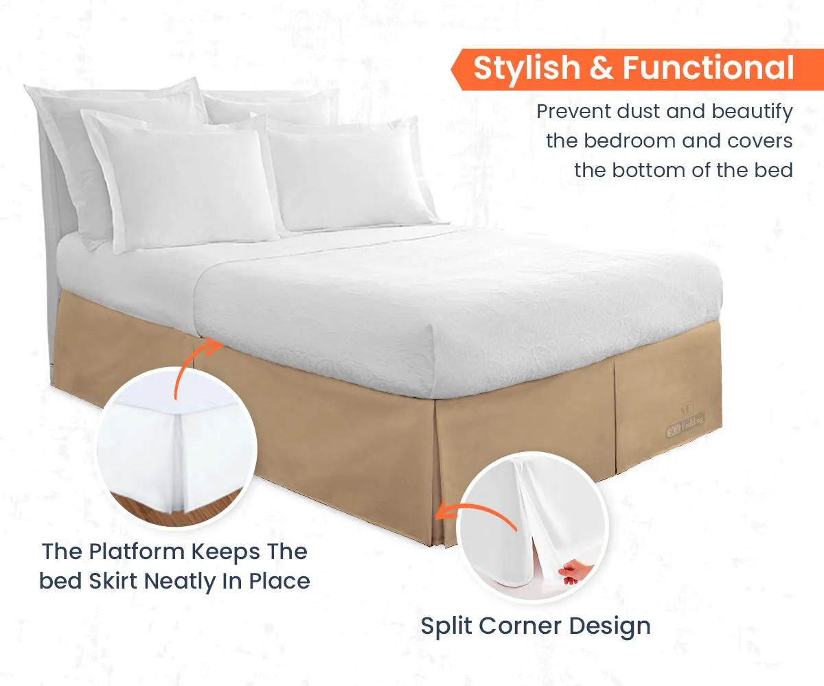 TAUPE PLEATED BED SKIRT