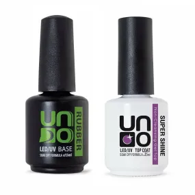 UNO Gel Rubber Base   Super Shine Non-Cleanse Top Coat 15ml LED UV