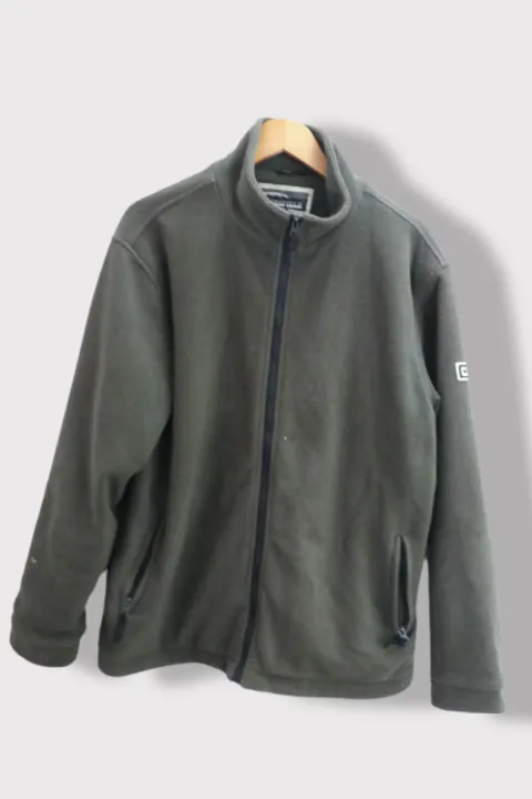 Vintage Crossfield khaki green flecce full zip medium jacket