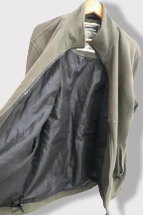 Vintage Crossfield khaki green flecce full zip medium jacket