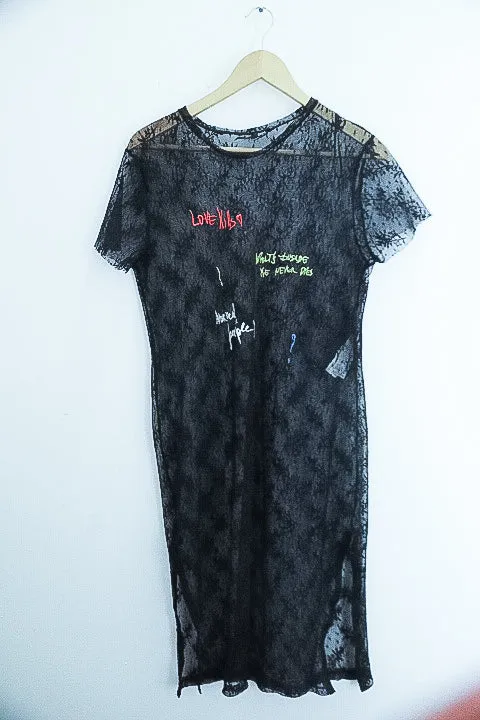 Vintage Mesh black zara long dress size 8/10