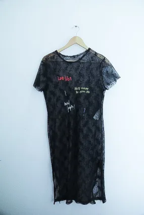 Vintage Mesh black zara long dress size 8/10