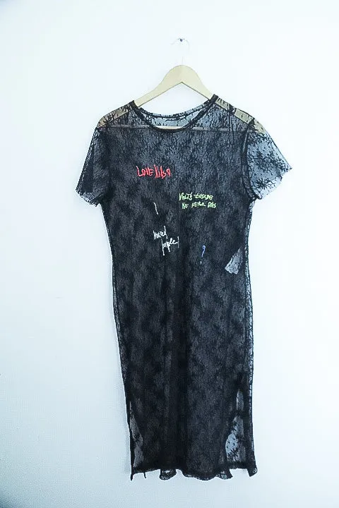 Vintage Mesh black zara long dress size 8/10