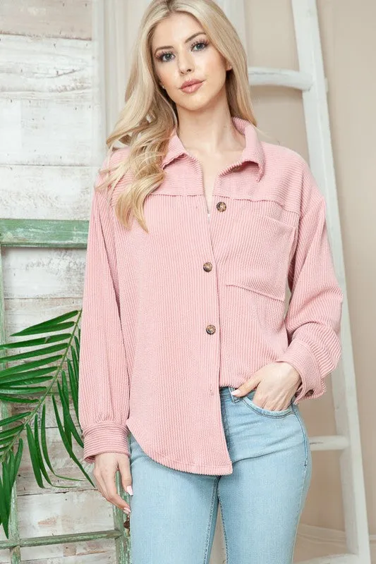 Waffle Button Up Shirt