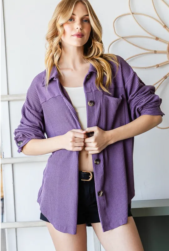 Waffle Button Up Shirt