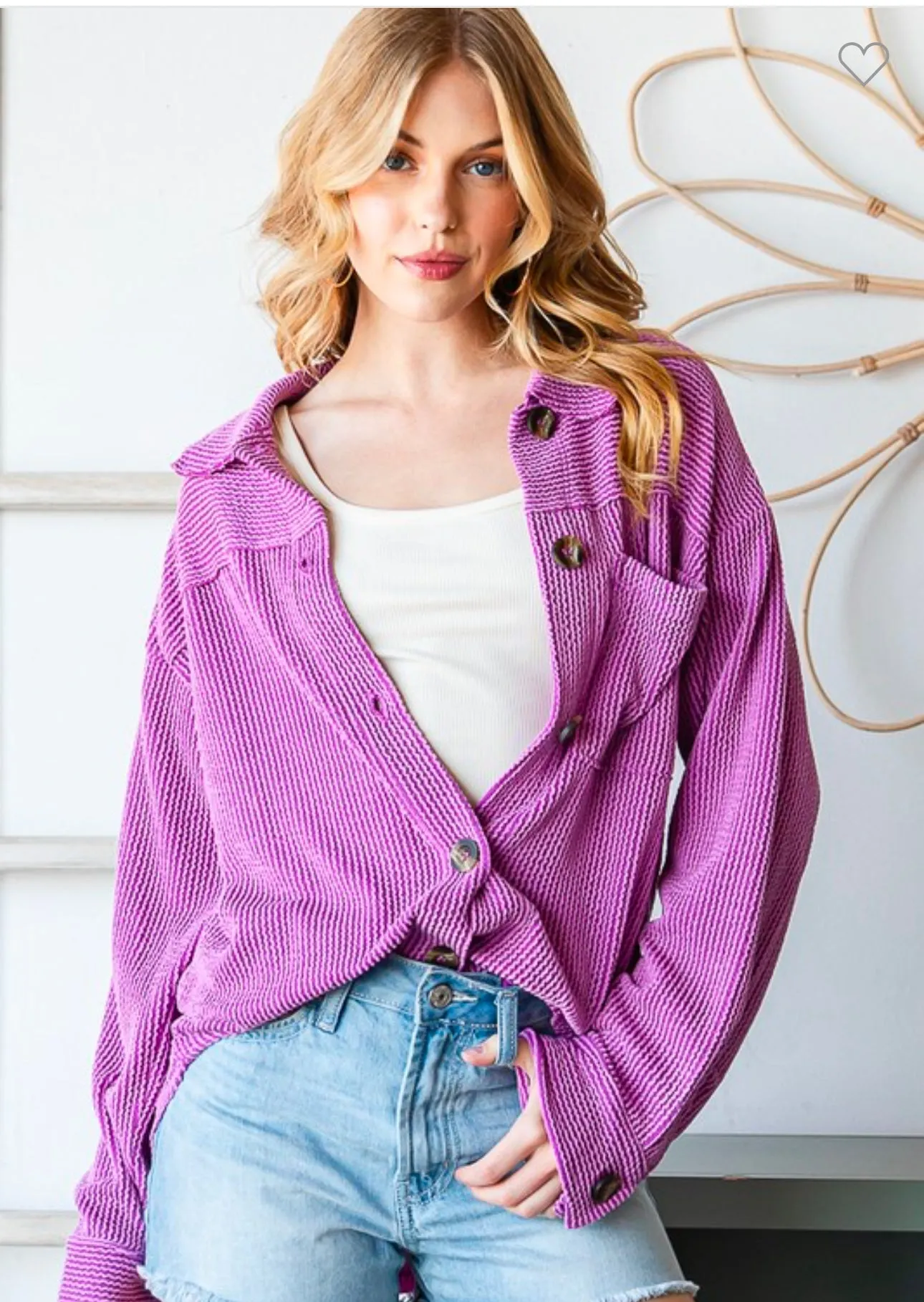 Waffle Button Up Shirt