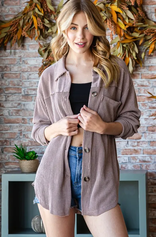 Waffle Button Up Shirt