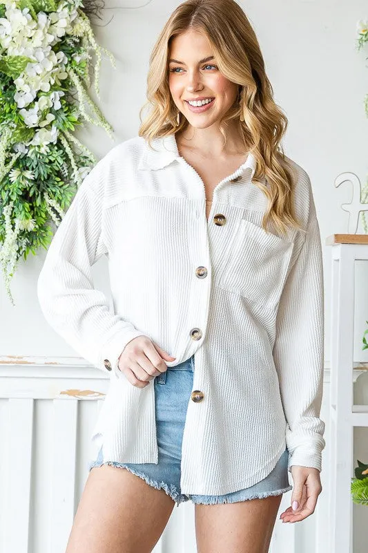 Waffle Button Up Shirt