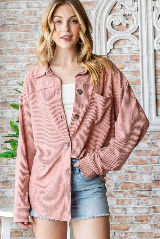 Waffle Button Up Shirt