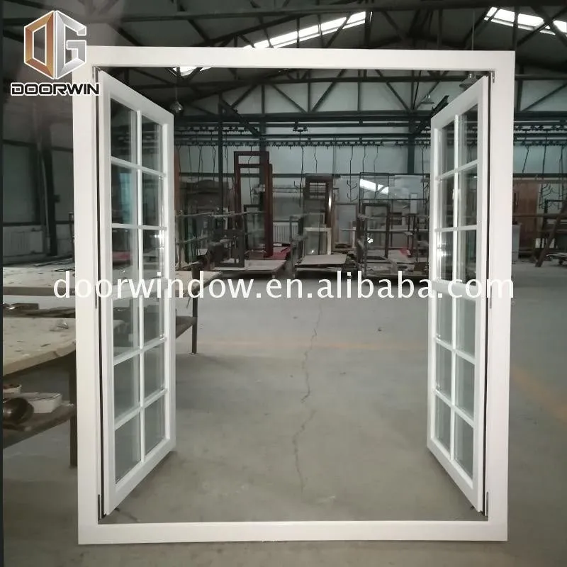 white stain pine timber wooden window with grill design by Doorwin on Alibaba