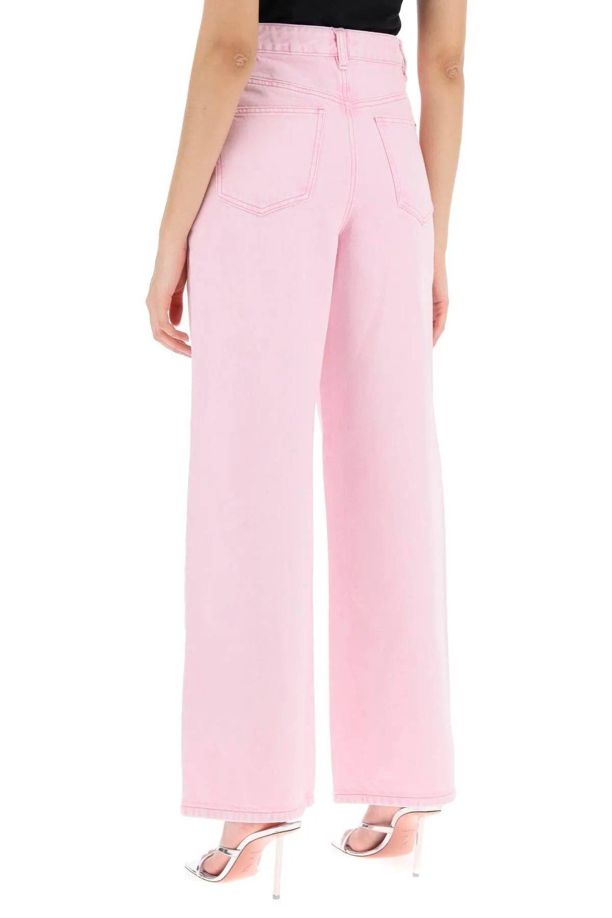 Wide Leg Jeans with Crystal Appliqué