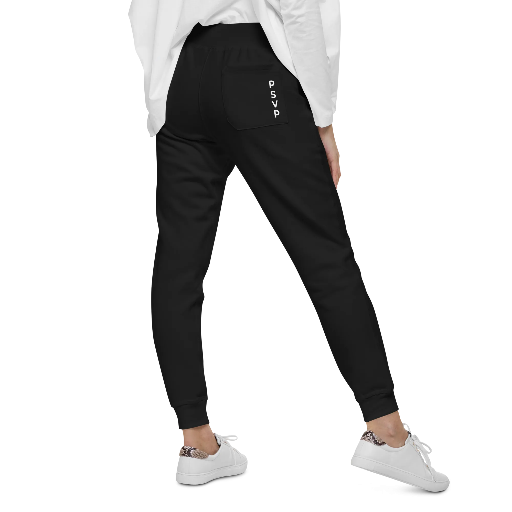 Women's Fleece Black Sweatpants - PSVP