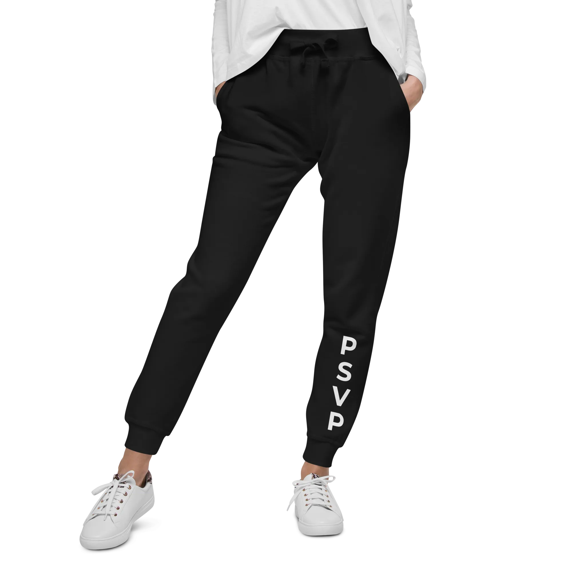 Women's Fleece Black Sweatpants - PSVP