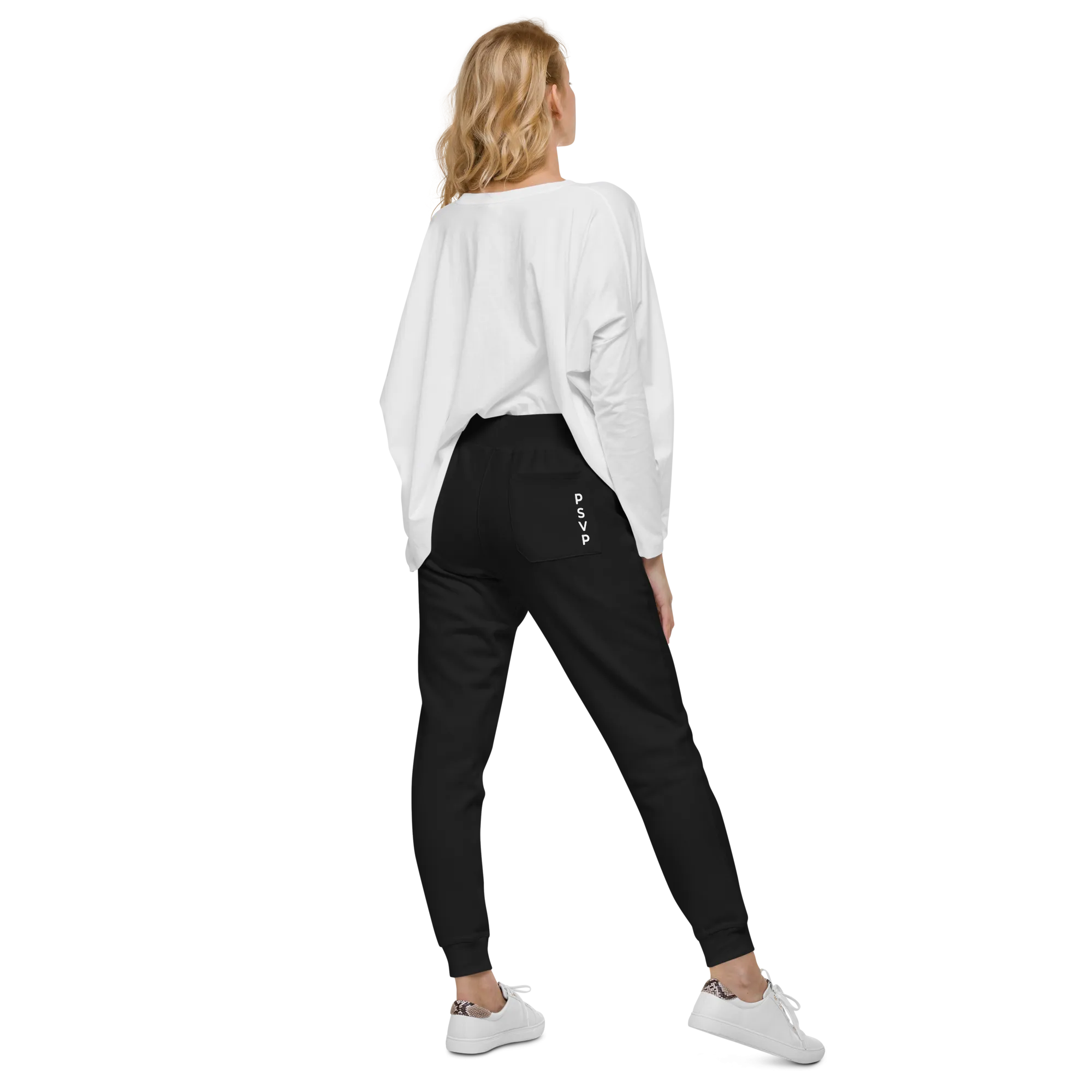Women's Fleece Black Sweatpants - PSVP