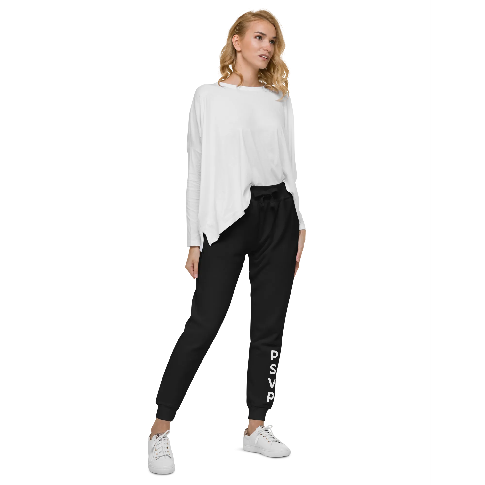 Women's Fleece Black Sweatpants - PSVP