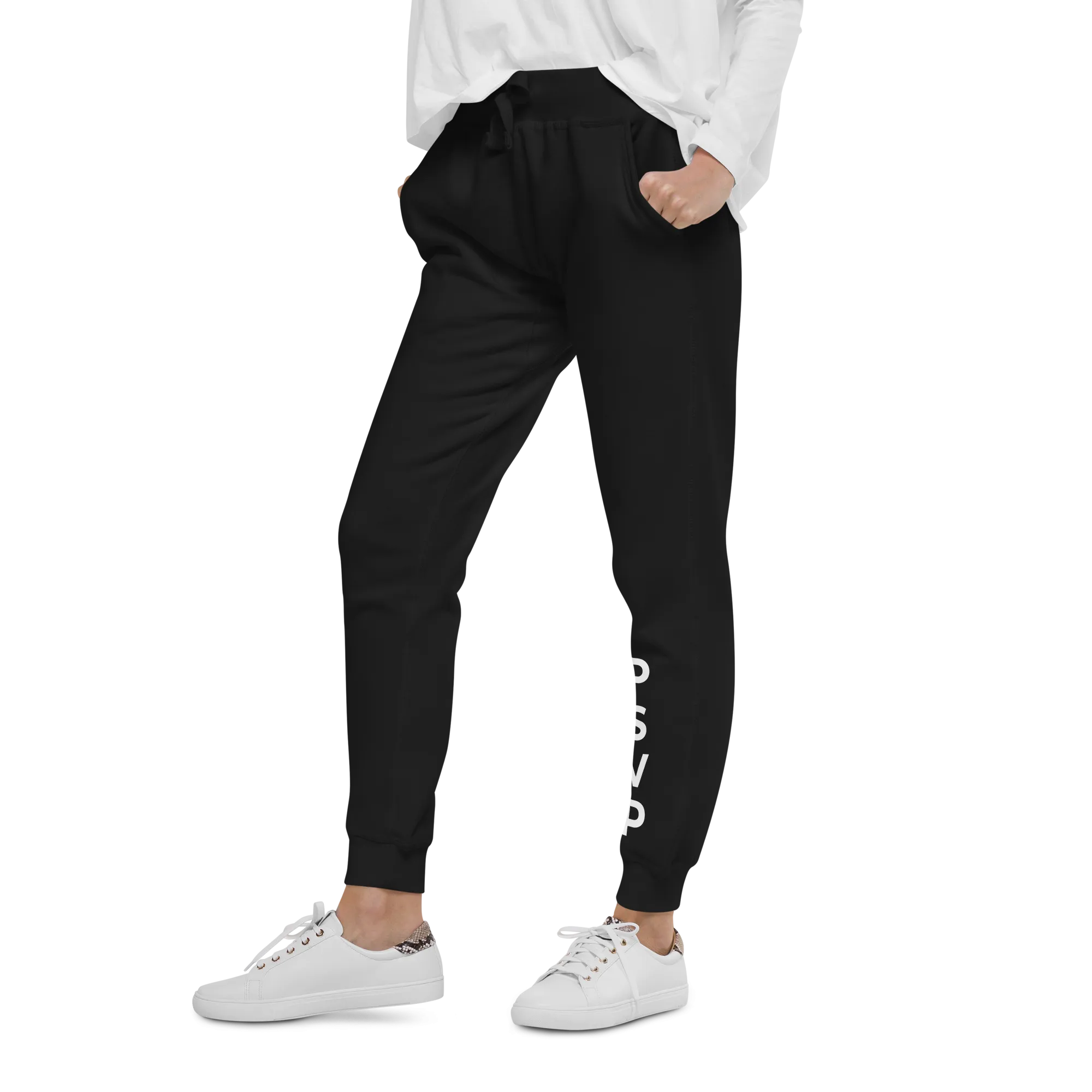 Women's Fleece Black Sweatpants - PSVP