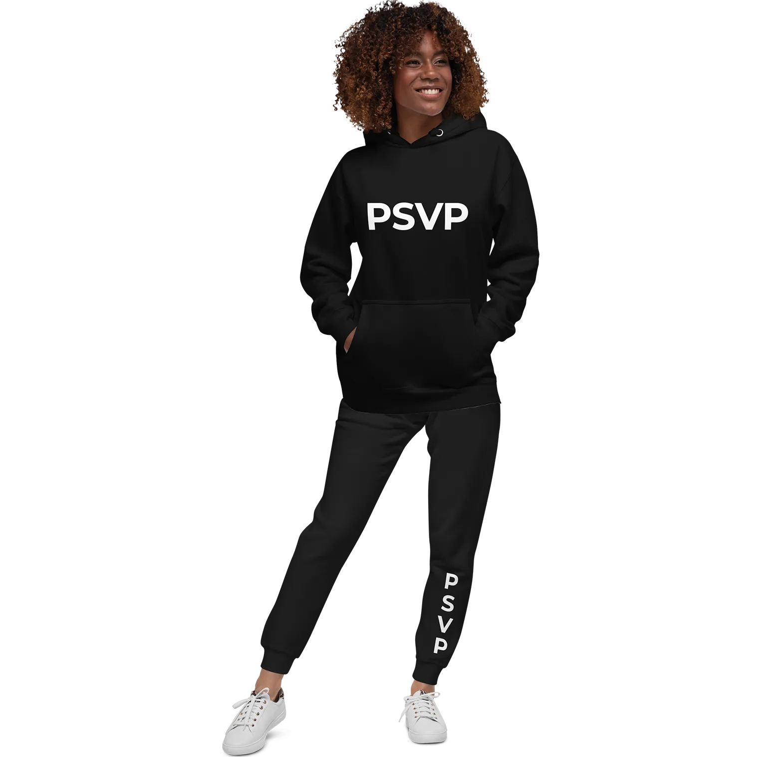 Women's Fleece Black Sweatpants - PSVP
