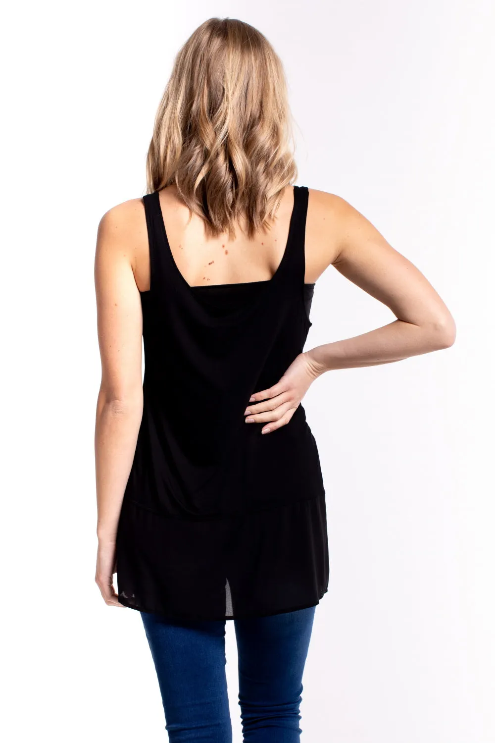 Zafina Longline Top - Black