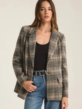 ZSupply Kingston Relaxed Plaid Blazer- Earthen Grey